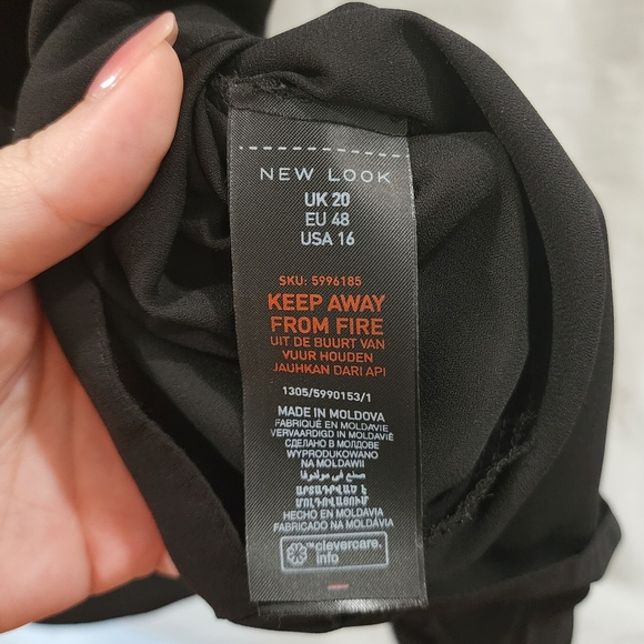 SIZE 16 ASOS New Look Wrap Top Black - tie top blouse - Picture 6 of 9